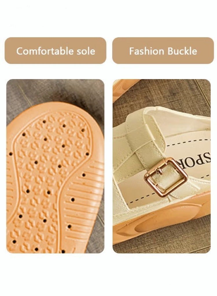 FASHION Women's Closed Toe Half Slippers Summer Slip On Lazy Half Slide Sandals Soft And Comfort Hollow Out This Solid Casual Shoes For Women Freeing Up Your Feet - Image 5