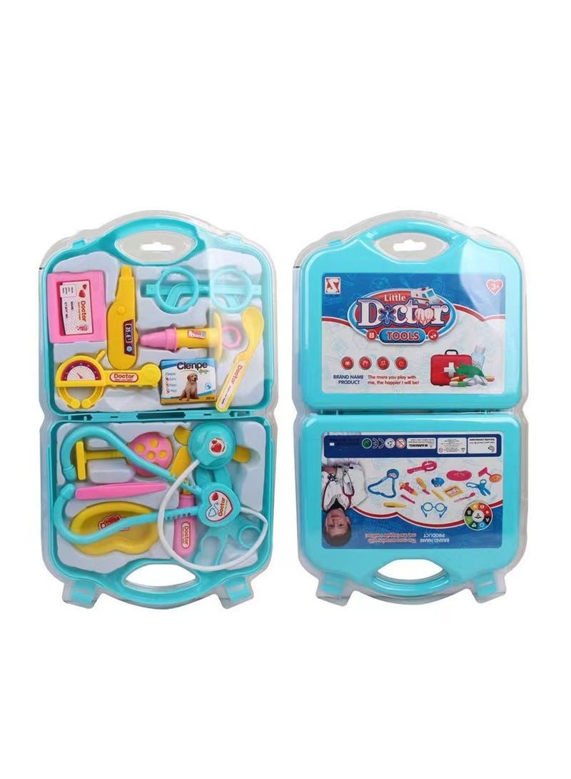 15 PCS DOCTOR PRETED PLAY TOY SET(BLUE-GREEN)