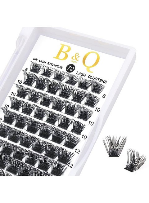 Lash Clusters B02 Diy Eyelash 72 Cluster Lashes C D Curl B&Q Lash Mega Volume Individual Lashes Eyelash Clusters Wispy Lashes Cluster Diy At Home (Nmd816Mix)