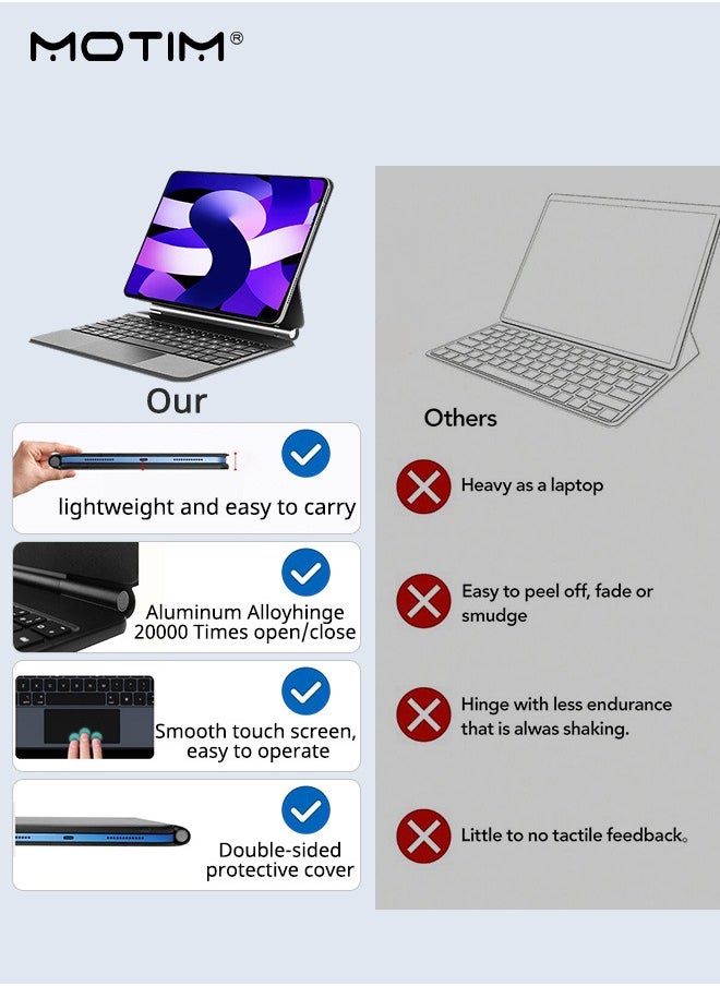 Magic Keyboard Case for iPad Pro 13 inch(2024) with Magnetic Back Cover, Easy-Set Floating Cantilever Stand, Smart Trackpad, Precision Multi-Touch Trackpad Backlit Keyboard Case