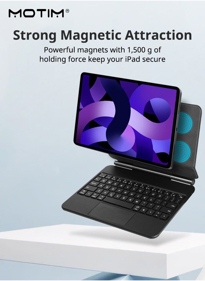 Magic Keyboard Case for iPad Pro 13 inch(2024) with Magnetic Back Cover, Easy-Set Floating Cantilever Stand, Smart Trackpad, Precision Multi-Touch Trackpad Backlit Keyboard Case