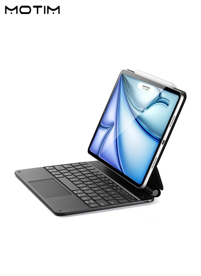 Magic Keyboard Case for iPad Pro 13 inch(2024) with Magnetic Back Cover, Easy-Set Floating Cantilever Stand, Smart Trackpad, Precision Multi-Touch Trackpad Backlit Keyboard Case