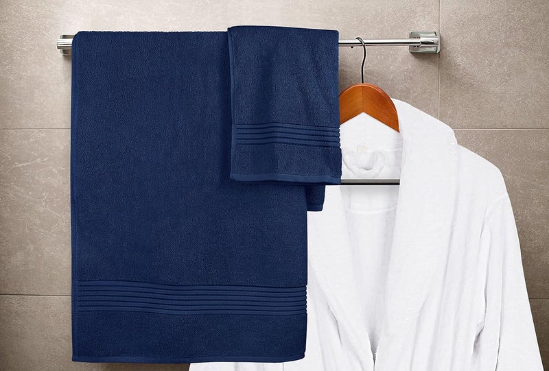 Utopia Towels 8-Piece Premium Towel Set, 2 Bath Towels, 2 Hand Towels, and 4 Wash Cloths, 100% Ring Spun Cotton Highly Absorbent Towels for Bathroom, Sports, and Hotel (Navy) - Image 5