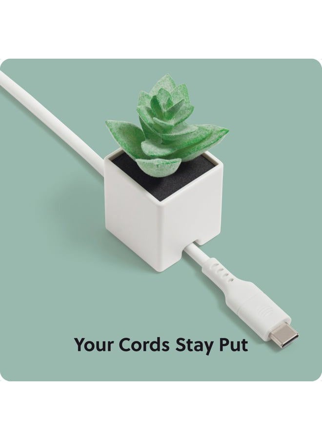U Brands Adhesive Faux Succulent Cord Organizers, Set of 3, Kitchen Gadgets Cable Management, Office Desk Accessories, Office Supplies, Assorted Colors - Image 4