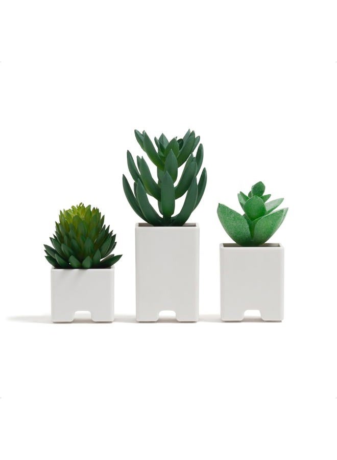 U Brands Adhesive Faux Succulent Cord Organizers, Set of 3, Kitchen Gadgets Cable Management, Office Desk Accessories, Office Supplies, Assorted Colors - Image 1