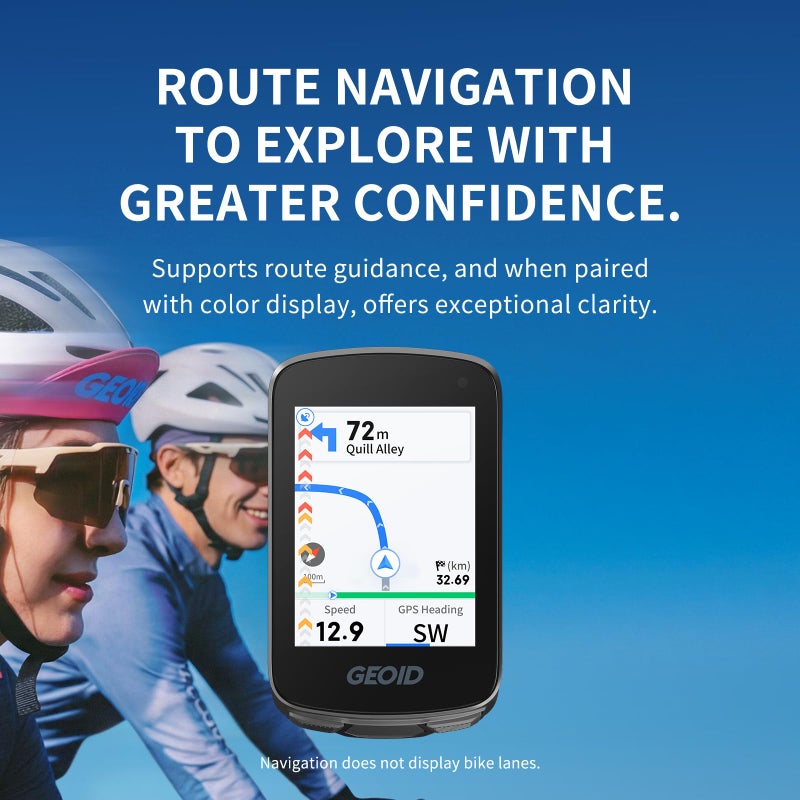 GEOID CC700 2.8" Color Screen Bike/Cycling Computer Wireless - Route Navigation with Re-Route Planing, WiFi Auto-Sync, ANT+/Bluetooth, Fast 5s GPS Positioning, Free Indoor Training - Image 3