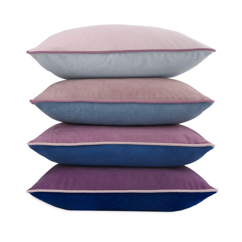 Btyrle 8-Colors Velvet Throw Pillow Covers 18x18 Inch Set of 4 Decorative Blue Purple Pillowcases Modern Double-Colored Cushion Covers for Sofa Couch - Image 1