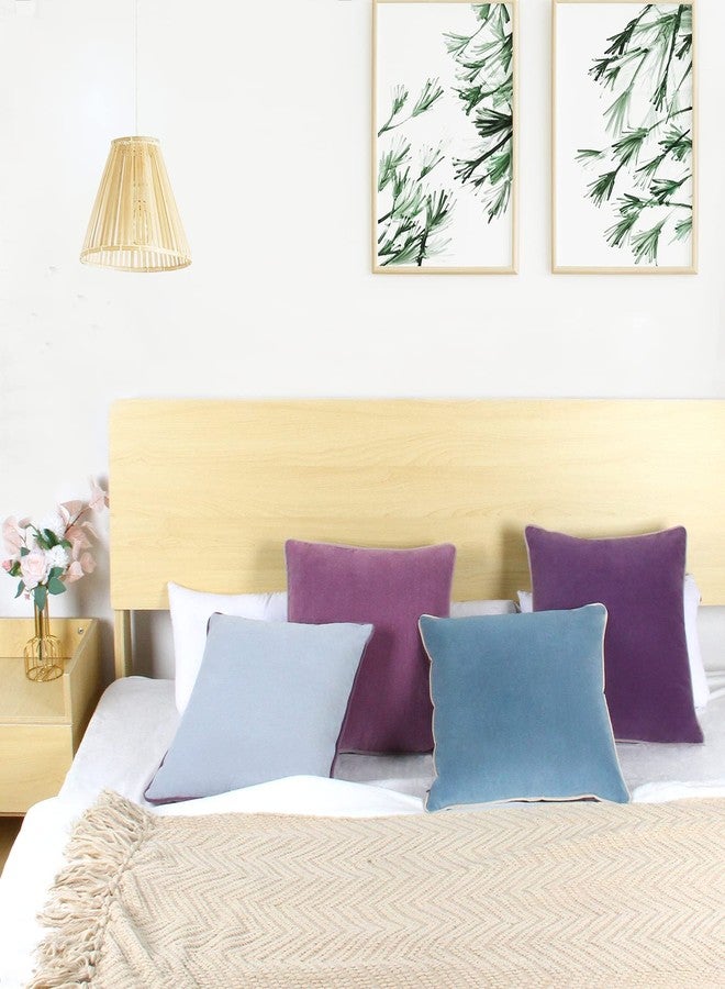 Btyrle 8-Colors Velvet Throw Pillow Covers 18x18 Inch Set of 4 Decorative Blue Purple Pillowcases Modern Double-Colored Cushion Covers for Sofa Couch - Image 2
