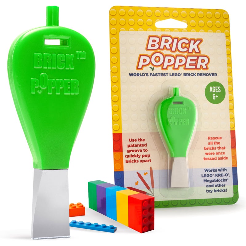 Brick Popper أداة فصل الطوب - أسرع أداة فصل في العالم - مزيل فعال للأطفال والبالغين - مثالي للأعمار من 6 سنوات وما فوق - أداة طوب أساسية (أخضر ليموني) - Image 1