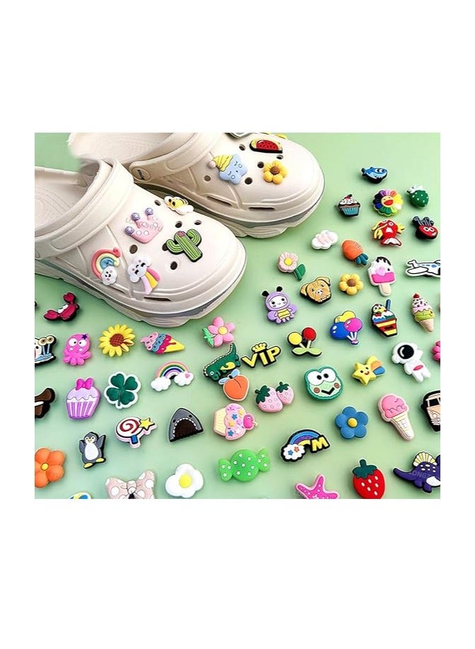 ECVV 100 قطعة زينة أحذية تمائم أحذية لسباكة عشوائية PVC تمائم مختلفة للفتيات والفتيان زينة أحذية كرتونية تمائم للدبابيس، مقاس واحد - Image 2