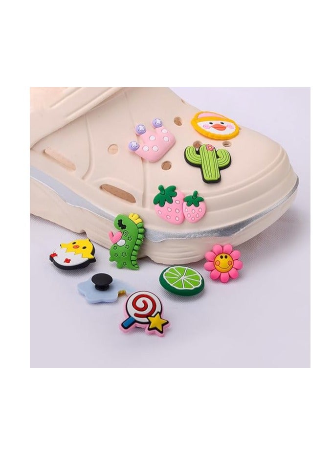 ECVV 100 قطعة زينة أحذية تمائم أحذية لسباكة عشوائية PVC تمائم مختلفة للفتيات والفتيان زينة أحذية كرتونية تمائم للدبابيس، مقاس واحد - Image 3