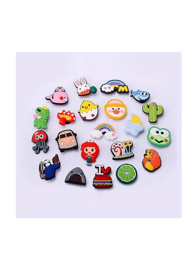 ECVV 100 قطعة زينة أحذية تمائم أحذية لسباكة عشوائية PVC تمائم مختلفة للفتيات والفتيان زينة أحذية كرتونية تمائم للدبابيس، مقاس واحد - Image 4