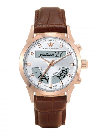 Luxury Genuine Leather Watch with Digital Dual Time and Hand with Steel Frame Islamic Watch that Displays the Times of the Call to Prayer the Direction of the Kaaba - pzsku/Z121871EECD8EDC1A1827Z/45/_/1707485319/5fbff6f1-a7ca-41c4-8763-fd2c49f61d17