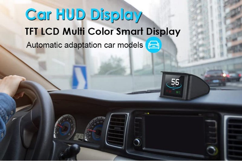 ZERONE Heads Up Display, P10 Universal Car HUD OBD2 Speed Warning RPM Fuel Consumption Projector - Image 1