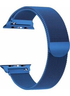 Robotekno Apple Watch Metal Band Milanese Strap Magnetic iWatch Compatible Milanese Series 1 | 2 | 3 | 4 | 5 - 42mm/44mm - Blue  - Image 1