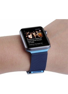 Robotekno Apple Watch Metal Band Milanese Strap Magnetic iWatch Compatible Milanese Series 1 | 2 | 3 | 4 | 5 - 42mm/44mm - Blue  - Image 4