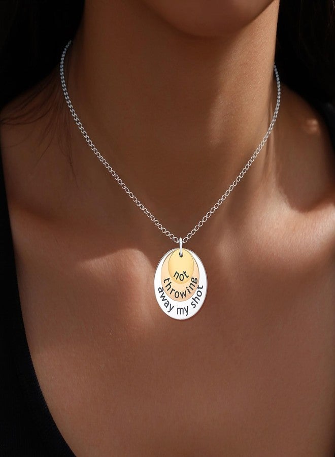 Botrinal Not Throwing Away My Shot Tri-layer Necklace,Hamilton Charm Rise Up Necklace for Teen Broadway Musical Inspired Jewelry - Image 4