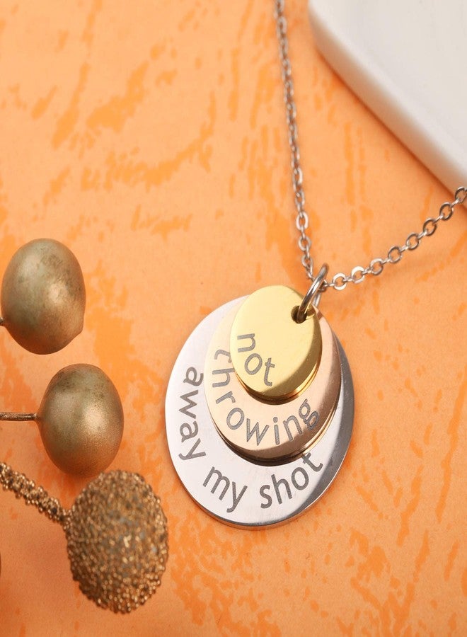 Botrinal Not Throwing Away My Shot Tri-layer Necklace,Hamilton Charm Rise Up Necklace for Teen Broadway Musical Inspired Jewelry - Image 2