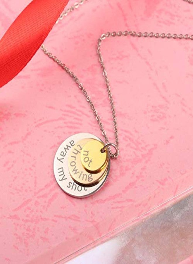 Botrinal Not Throwing Away My Shot Tri-layer Necklace,Hamilton Charm Rise Up Necklace for Teen Broadway Musical Inspired Jewelry - Image 5
