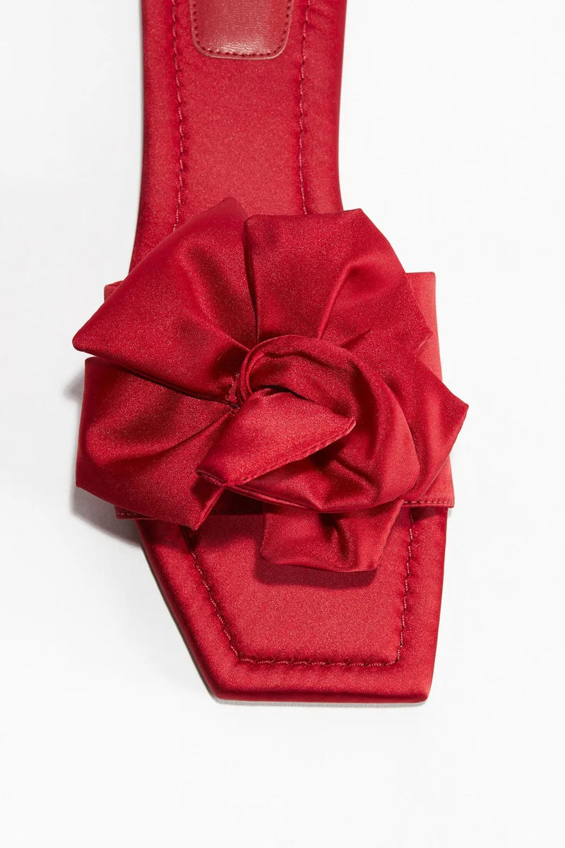 H&M Appliquéd satin sandals