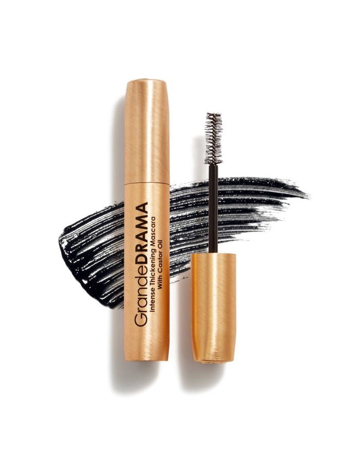 Grande Cosmetics GrandeDRAMA Intense Thickening Mascara with Castor Oil, Volumizing, Conditioning, Buildable Formula - Image 1