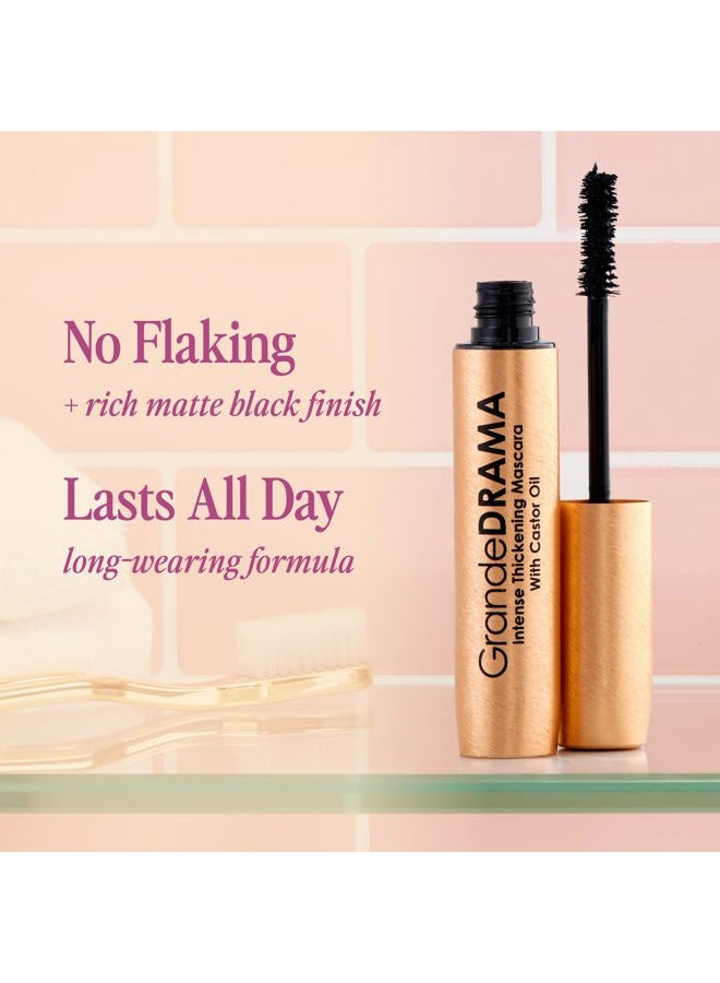 Grande Cosmetics GrandeDRAMA Intense Thickening Mascara with Castor Oil, Volumizing, Conditioning, Buildable Formula - Image 4