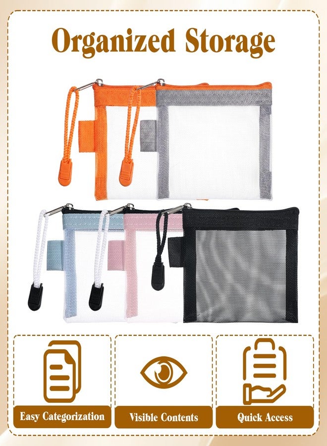 Xosjska 4" X 3" Mini Mesh Zipper Pouch, 5 PCS Nylon Small Mesh Bags with Zipper - Image 5