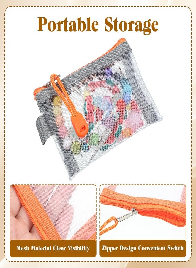 Xosjska 4" X 3" Mini Mesh Zipper Pouch, 5 PCS Nylon Small Mesh Bags with Zipper - Image 4