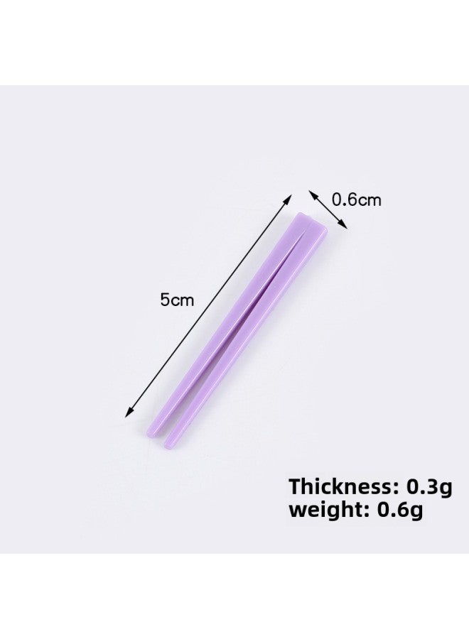 Simulation Transparent Snack Box Model Mini Fruit Box Packing Box Diy Ornaments Doll House Kitchen Toy Accessories-Color:Purple Chopsticks (not Detachable)  - Image 1