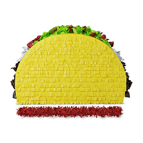 Jergrim Taco Tuesday Piñata (Small Stick Included) 17"x 11"x3" Perfect for Taco Bout Parties, Decorations, Birthday piñata, Fiesta Theme Celebration, Mexican Bash, Photo Prop - Image 4
