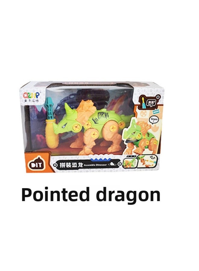 Children's Dinosaur Toys Disassembly And Assembly Screw Toys Tyrannosaurus Dragon Raptor Boys Toys Small Gifts-Color:A Box Of Triceratops  - Image 5