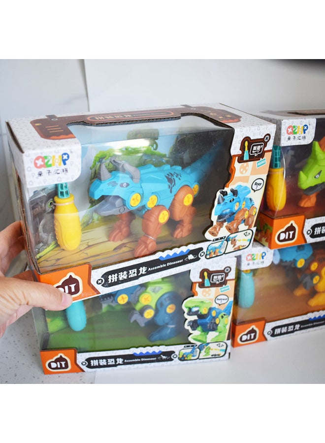 Children's Dinosaur Toys Disassembly And Assembly Screw Toys Tyrannosaurus Dragon Raptor Boys Toys Small Gifts-Color:A Box Of Triceratops  - Image 4