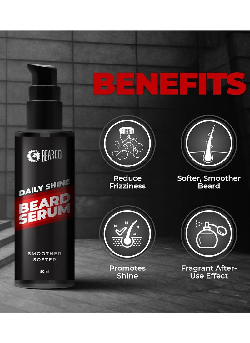Beardo Beard Serum 50 ml Daily use beard serum for men Softens and Smoothes Rough Beard Gives Healthy look to Beard Shiny and Nourished Beard