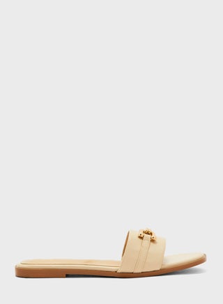 Chain Detail Flat Sandal