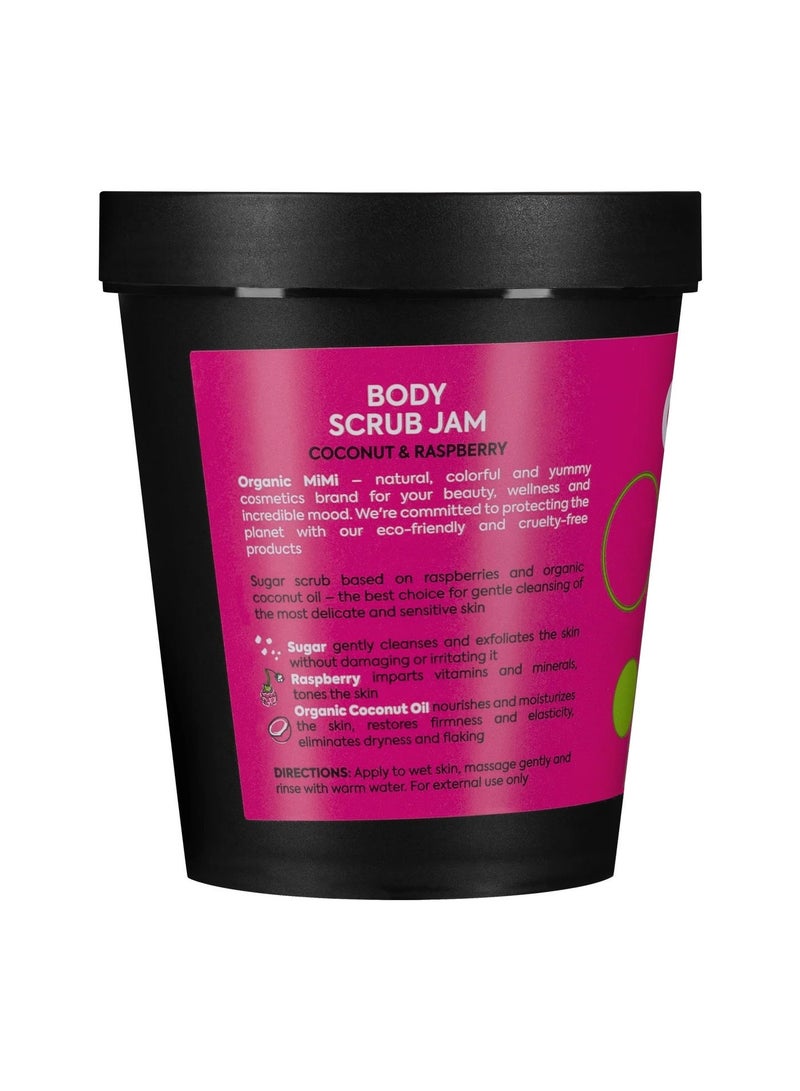 Organic Mimi Jam Coconut & Raspberry Body Scrub 250g - Image 2