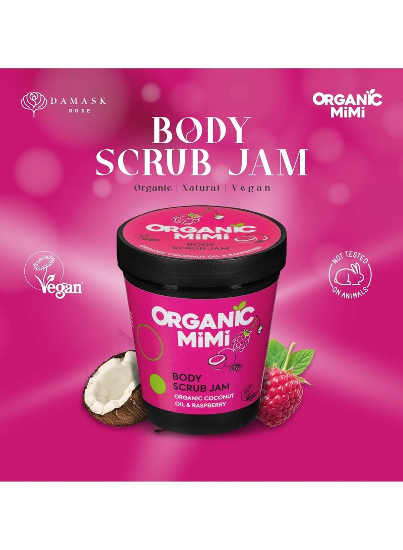 Organic Mimi Jam Coconut & Raspberry Body Scrub 250g - Image 5