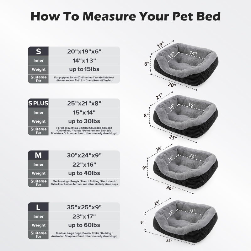 INVENHO Small Dog Bed Washable Orthopedic Calming Warming Durable Pet Bed with Anti-Slip Bottom - Image 5