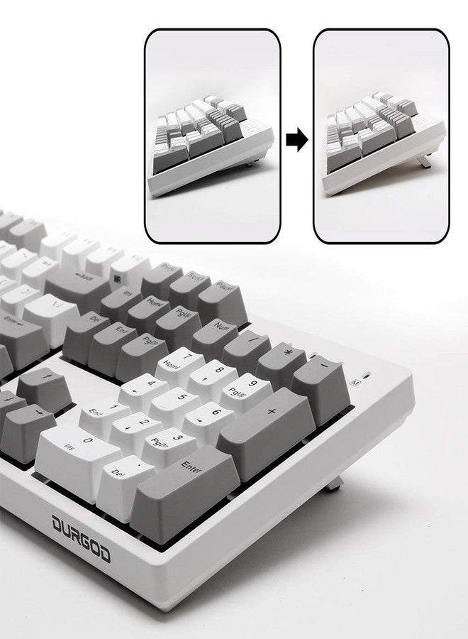 Durgod Taurus K310 Mechanical Gaming Keyboard - 104 Keys - Double Shot PBT - NKRO - USB Type C (Cherry Brown, White) - Image 4