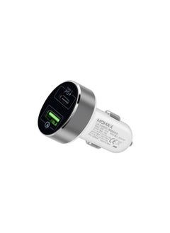 Momax MOMAX UC10 Dual-port USB With USB-C PD Fast Car Charger White  - Image 1