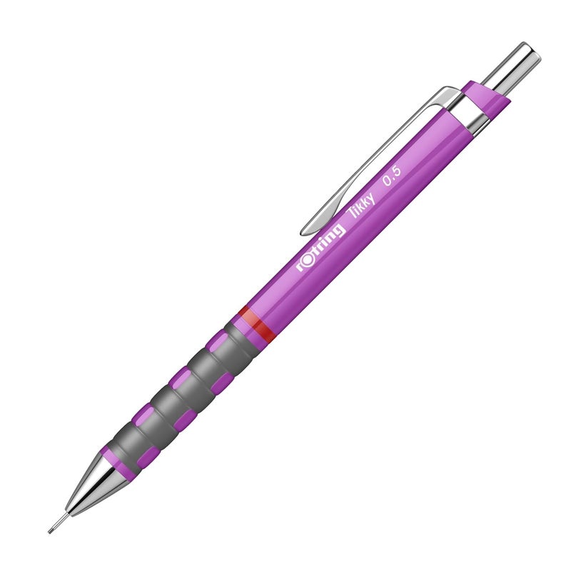 Rotring 05mm Mechanical Clutch Lead Pencil Tikky for Smooth Writing Drafting Drawing Neon Purple Barrel Stationery - Image 1