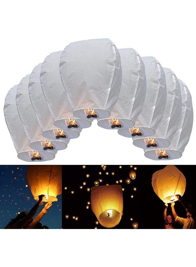 erorex Sky Lanterns China Sky Balloons 9 Pcs White - Image 1
