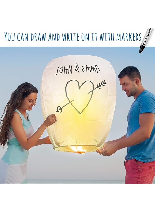 erorex Sky Lanterns China Sky Balloons 9 Pcs White - Image 3