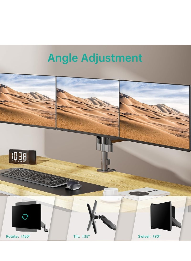 NEW Premium Triple LCD Monitor Desk Mount – Fully Adjustable Gas Spring Stand for Displays up to 27 Inch, 15.4lbs Weight Capacity (Model: GSDM003)  - Image 5