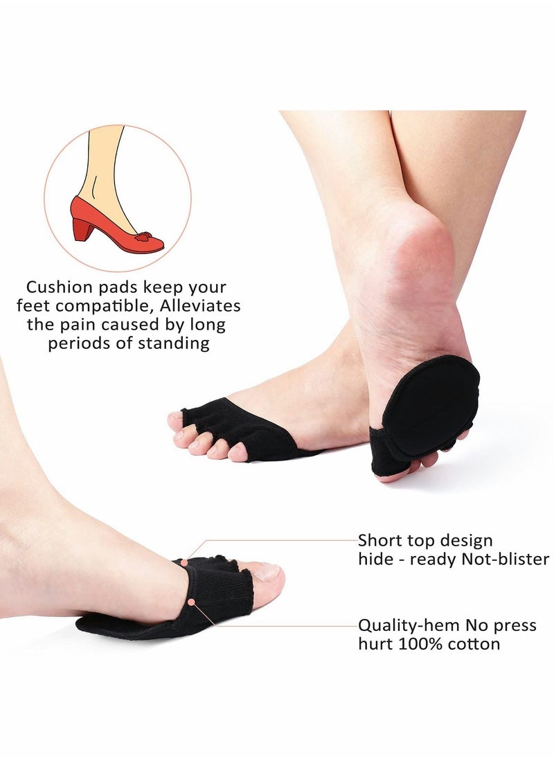 Excefore - Socks Five Finger Half Socks, Non-slip Invisible Toe Separated Socks, Women's Non Slip Half Toe Cover, Socks - Image 1