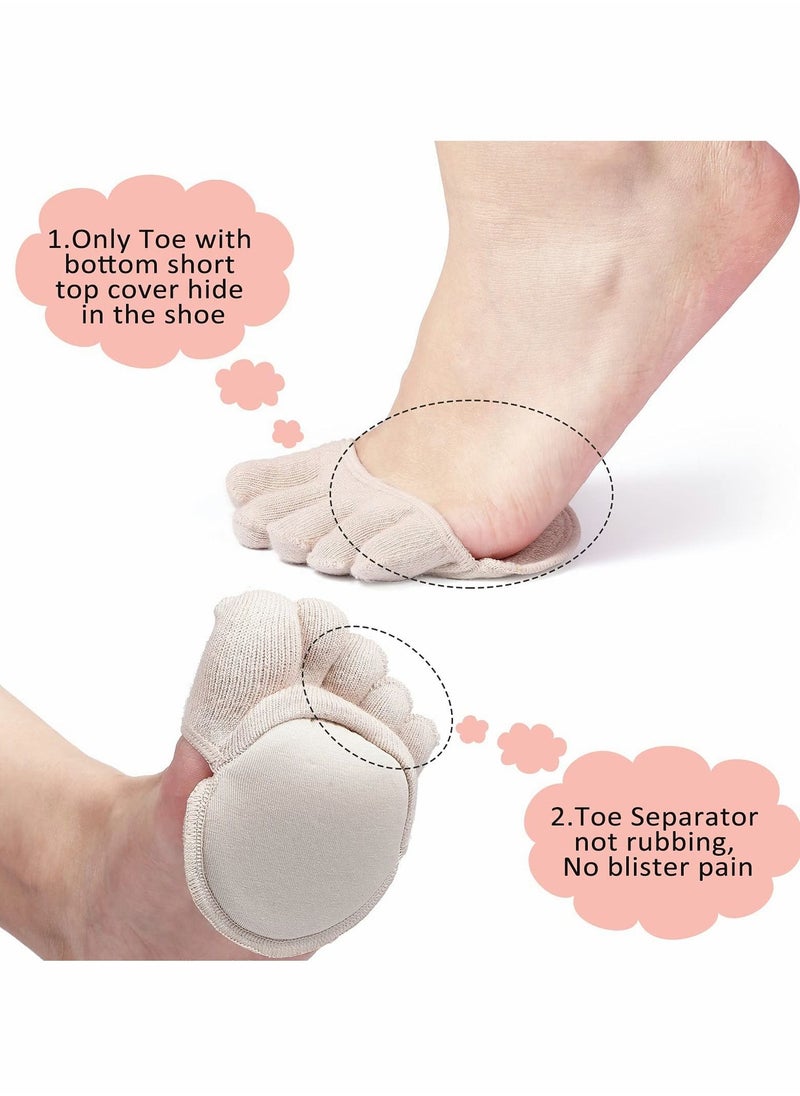 Excefore - Socks Five Finger Half Socks, Non-slip Invisible Toe Separated Socks, Women's Non Slip Half Toe Cover, Socks - Image 1