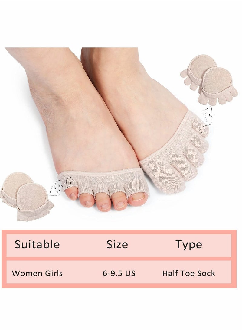 Excefore - Socks Five Finger Half Socks, Non-slip Invisible Toe Separated Socks, Women's Non Slip Half Toe Cover, Socks - Image 1