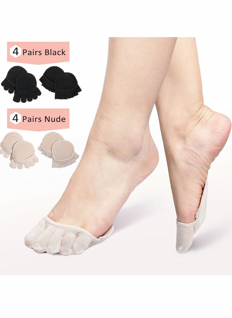 Excefore - Socks Five Finger Half Socks, Non-slip Invisible Toe Separated Socks, Women's Non Slip Half Toe Cover, Socks - Image 1