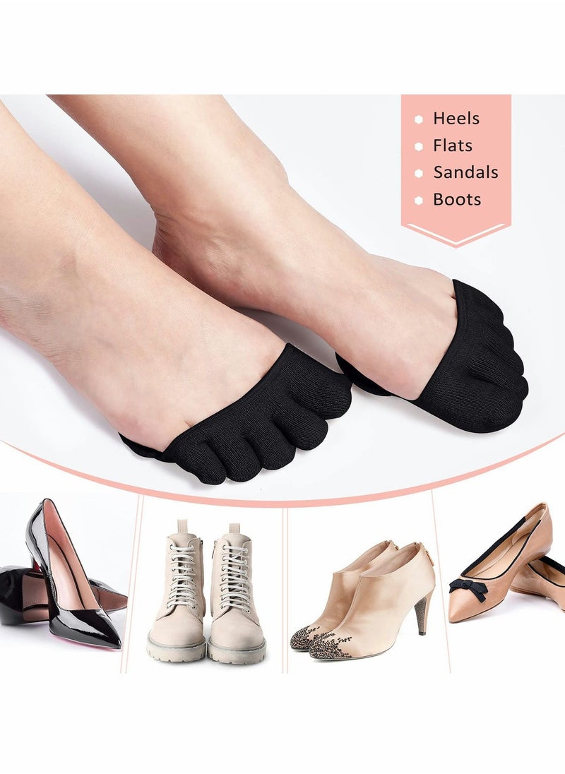 Excefore - Socks Five Finger Half Socks, Non-slip Invisible Toe Separated Socks, Women's Non Slip Half Toe Cover, Socks - Image 1