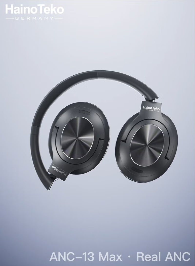 Haino Teko ANC-13 Max Wireless Bluetooth Headphones – Real Active Noise Cancellation, High-Resolution Audio, Comfortable Over-Ear Design, Multi-Functional Button Control, Black - Image 5