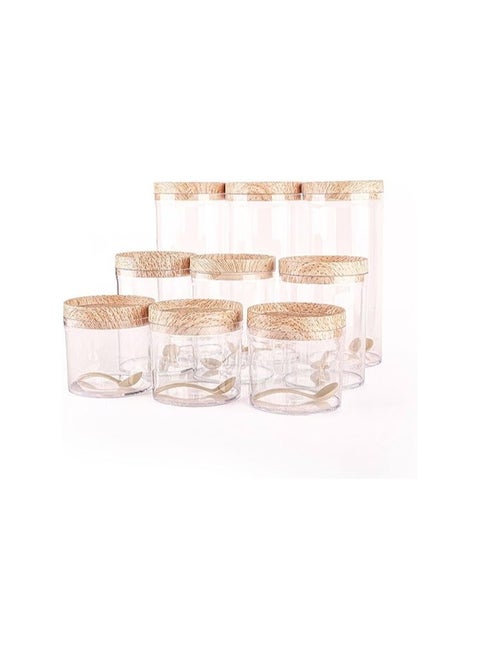 Tulip Acrylic Seasoning Can Set for Legules Sugar Coffee and Tea in Multipurpose Design 9in1